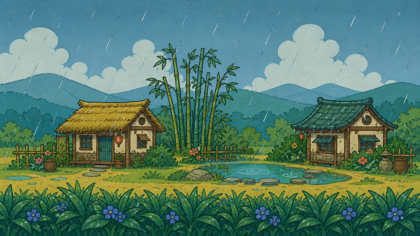 Mưa hè trong rừng trúc