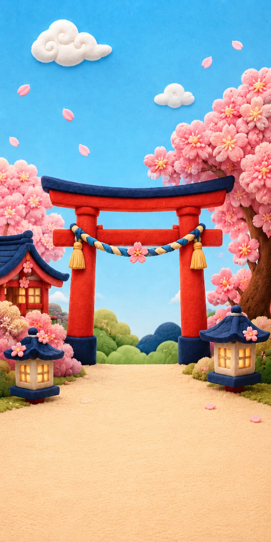 Cổng hoa anh đào trong phòng Poko